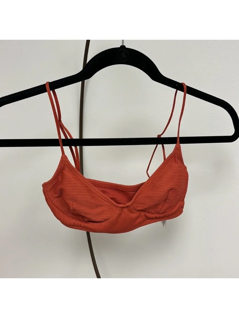 Rust Ribbed High-Waist Bikini Set - Women's Swim